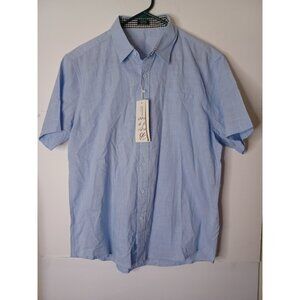 Coofandy Shirt Blue Short Sleeve Button Up Men's Large